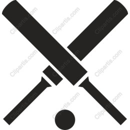 Crossed Baseball Bats and Ball