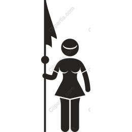 Female Warrior with Flag