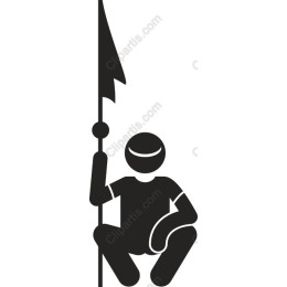 Seated Figure with Flag