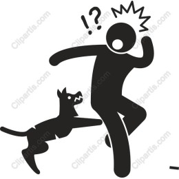 Startled Person and Dog