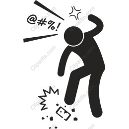 Frustrated Figure Smashing Smartphone