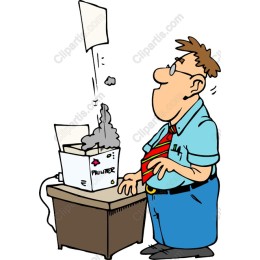 The Frustrated Printer - Humorous Cartoon