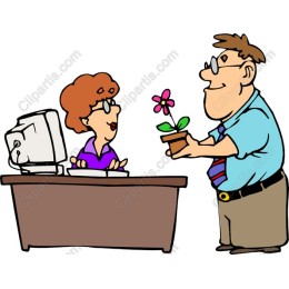 Cheerful Office Interaction