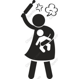 Whimsical Parent with Rolling Pin