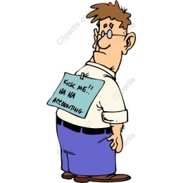 Quirky Accountant with Humorous Sign