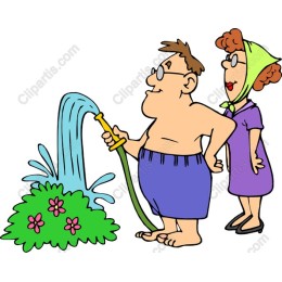 Whimsical Gardening Couple