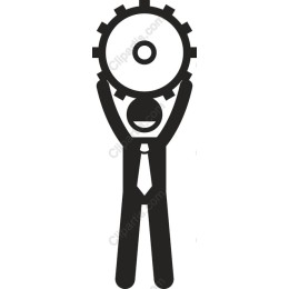 Empowering Businessman Holding Gear