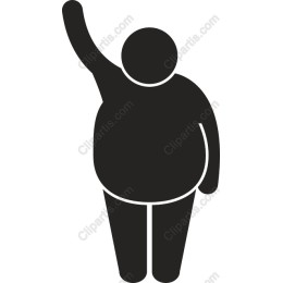 Cheerful Figure with Raised Arm