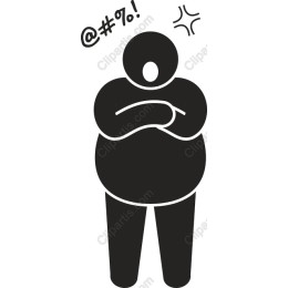 Frustrated Chubby Character