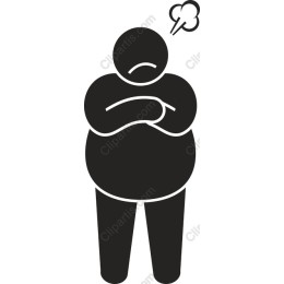Frustrated Chubby Character