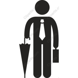 Businessman with Umbrella and Briefcase