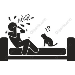 Whimsical Sneezing Cat and Human