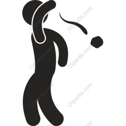 Dynamic Stick Figure Throwing Stone