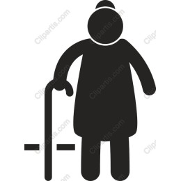 Elderly Woman with Cane