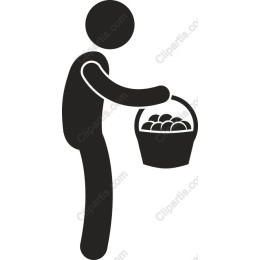Minimalist Person with Basket