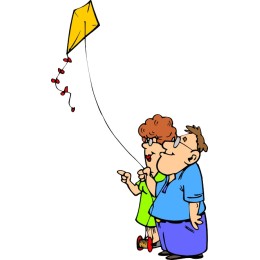 Joyful Kite Flying Couple