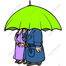 Couple Under a Big Green Umbrella