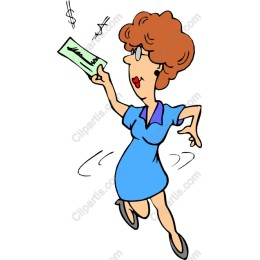 Joyful Woman Holding Check