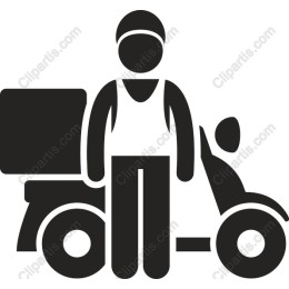 Delivery Person with Scooter