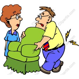 Humorous Couple Moving Furniture