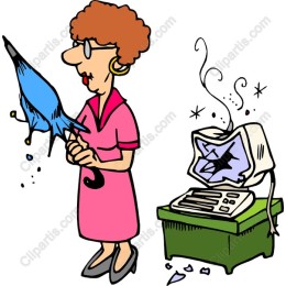Whimsical Frustration: of a Woman with Broken Umbrella