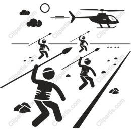 Tribal Warriors and Helicopter