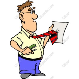 Humorous: Man with Paper Mishap