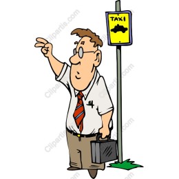 Businessman Hailing Taxi