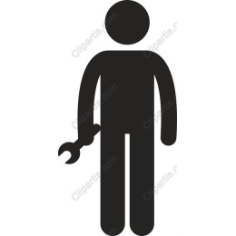 Minimalist Mechanic Holding Wrench