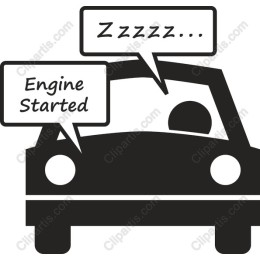 Sleepy Car with Dialogue Bubbles