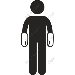 Minimalist Human Figure with Gloves
