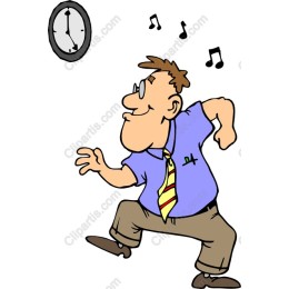Cheerful Office Worker in Motion