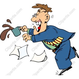 Clumsy Businessman Spilling Coffee