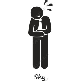 Shy Person - Minimalist Clipart