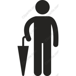 Minimalist Person with Umbrella
