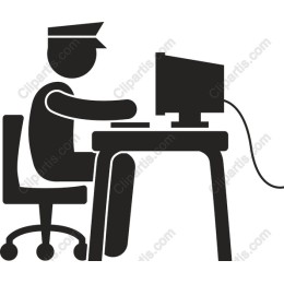 Police Officer Working on Computer