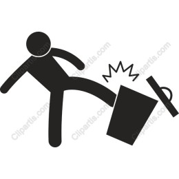 Dynamic Stick Figure Kicking Trash Can