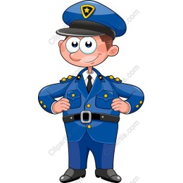 Cheerful Cartoon Police Officer