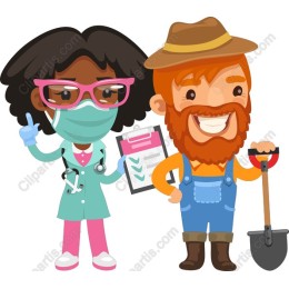 Cheerful Community: Doctor & Farmer