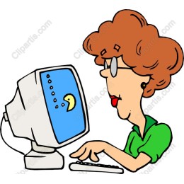 Retro Woman at Computer