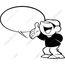 Joyful Cartoon Character with Speech Bubble