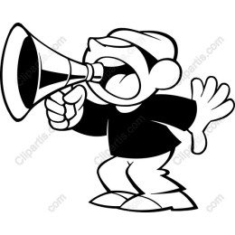 Enthusiastic Megaphone Character