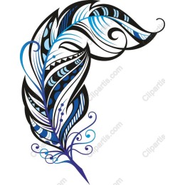 Vibrant Feather - Intricate Blue and Black
