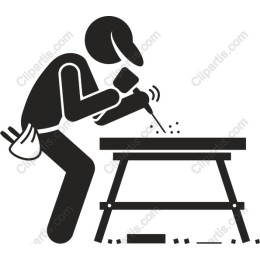 Carpenter Working with Power Drill