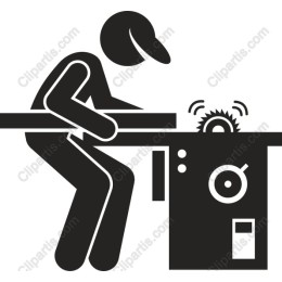 Skilled Worker Operating Saw