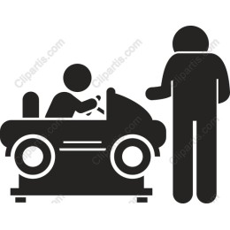 Joyful Child and Adult with Toy Car