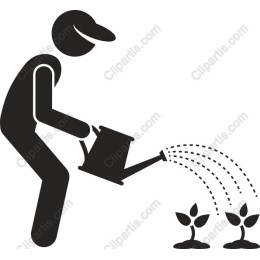 Gardener Watering Plants