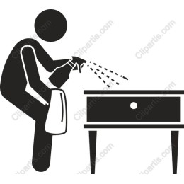 a Person Spraying Furniture Cleaner