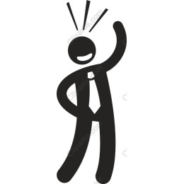 Energetic Stick Figure in Suit