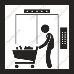 Modern Elevator with Shopping Cart